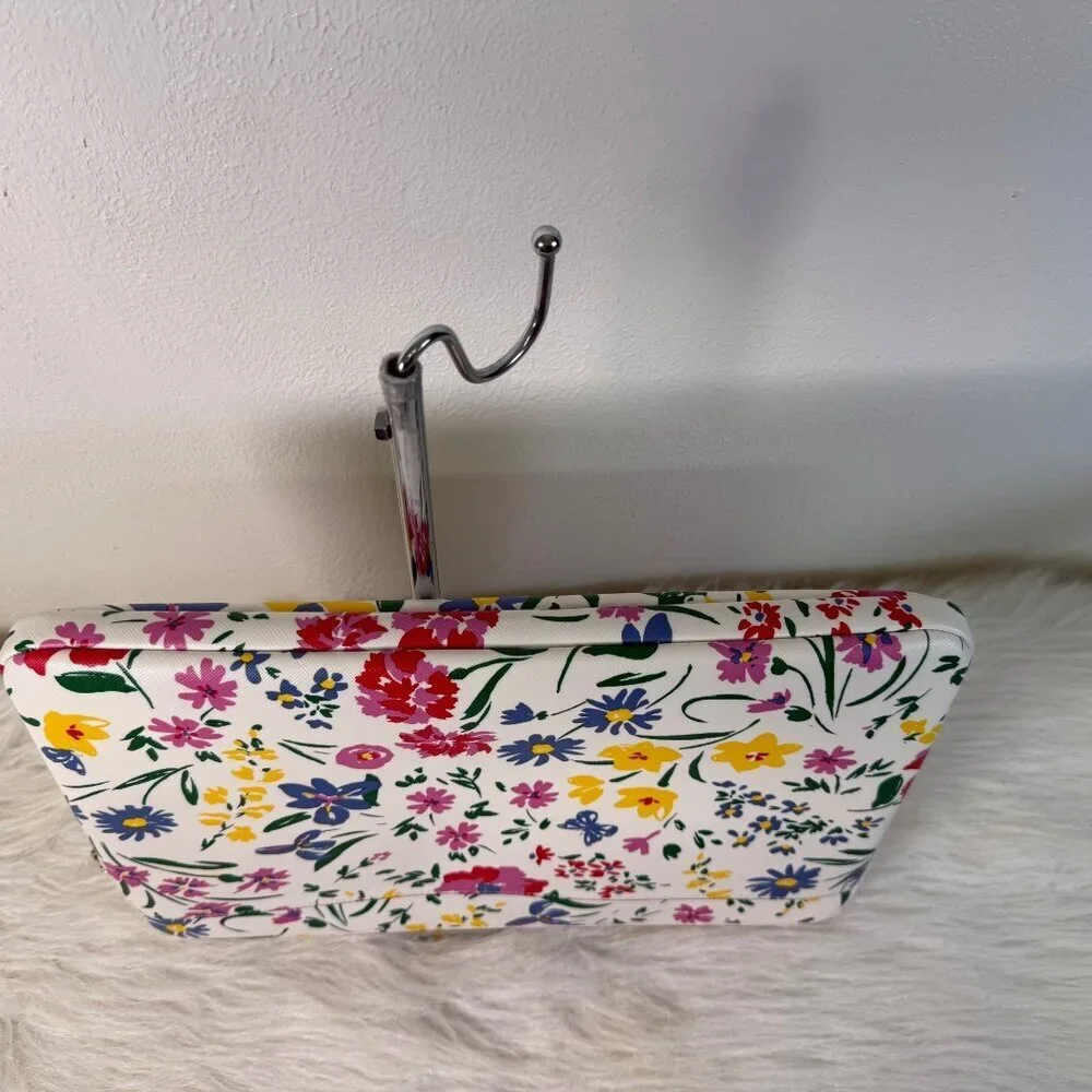 kate spade White Floral Laptop Sleeve with Multicolor Flowers